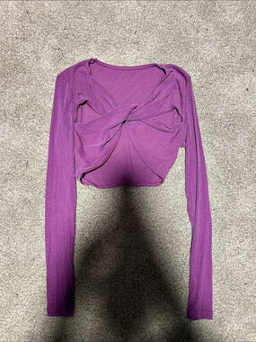 SHEIN BAE Twist Front Cut Out Crop Top Purple XS